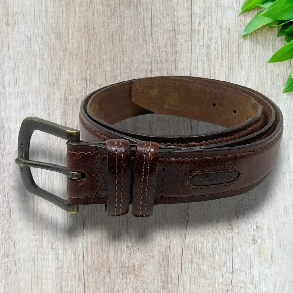 Columbia Sportswear Company Belt Men's Sz 46 Brown Classic Leather Belt